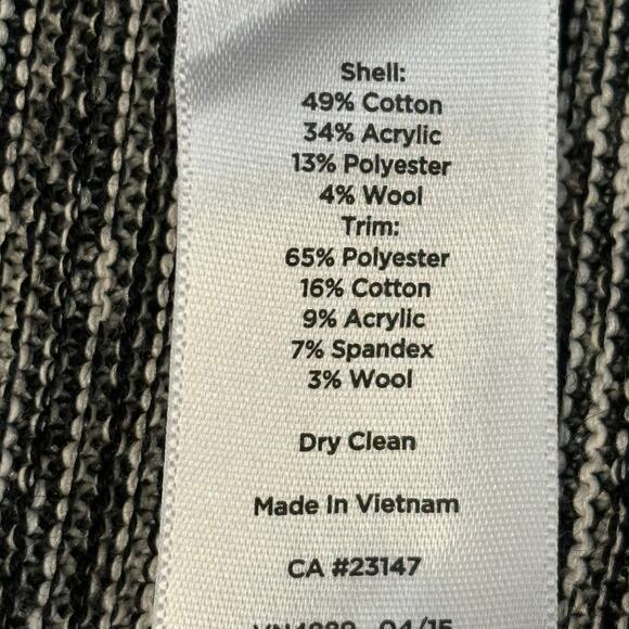 Talbots Women's Blazer  Size Large Textured Ornate Trim Career Open Front Jacket - Picture 4 of 9